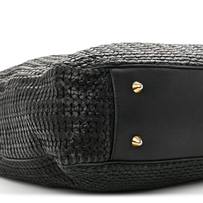 Lambskin Woven Dior Soft Shopping Tote Black