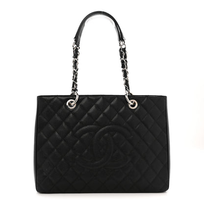 Caviar Quilted Grand Shopping Tote GST Black