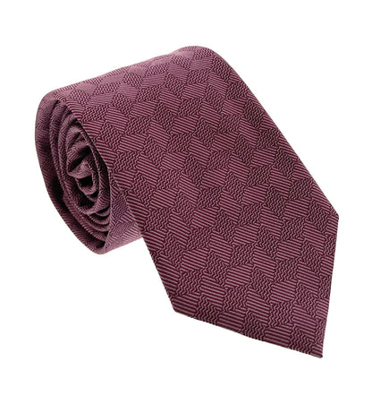 Emporio Armani Men’s Red Geometric Silk Necktie, 3"