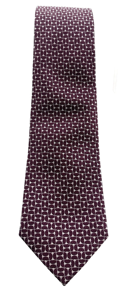 Emporio Armani Men’s Burgundy Maze Dotted Silk Necktie, 3"