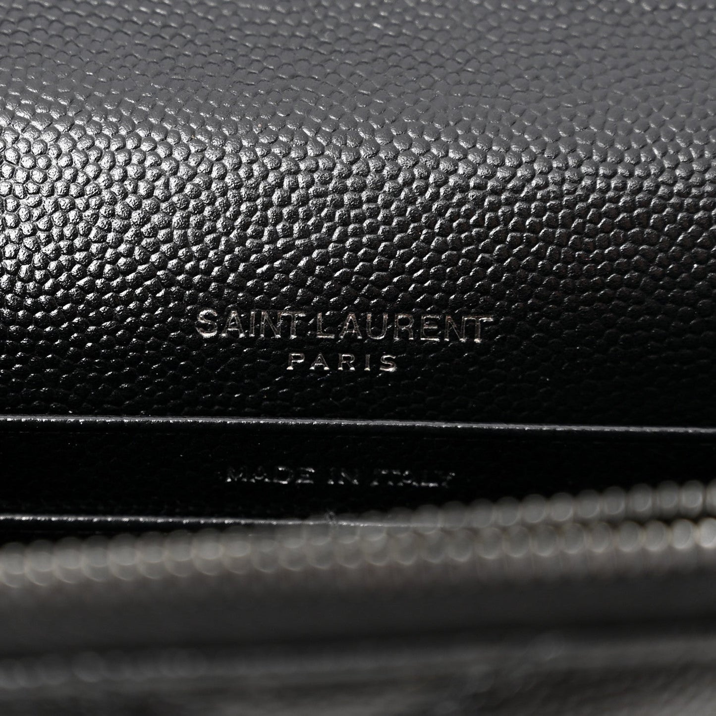 Grain De Poudre Matelasse Chevron Monogram Monochrome Envelope Chain Wallet Black