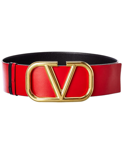 Valentino Vlogo 70Mm Reversible & Adjustable Leather Belt