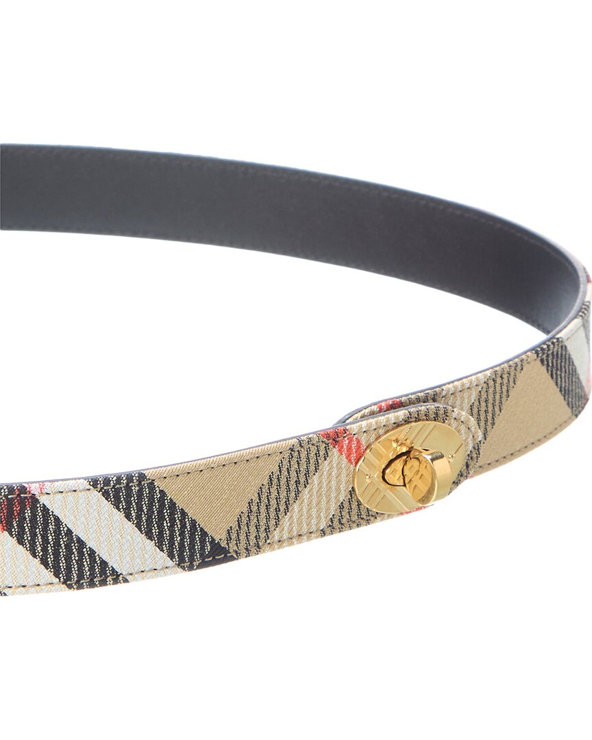 Burberry Cotswoods Check Canvas & Leather Belt