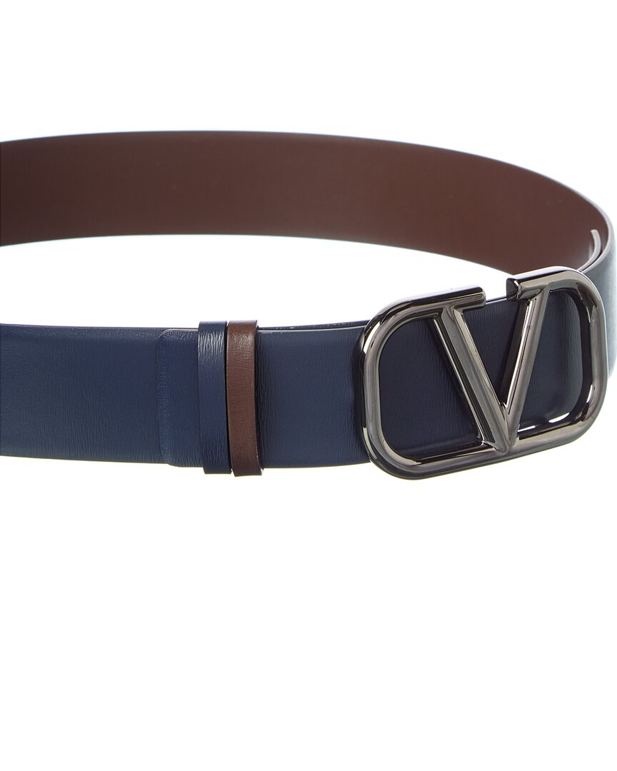 Valentino Vlogo Signature Leather Reversible Buckle Belt