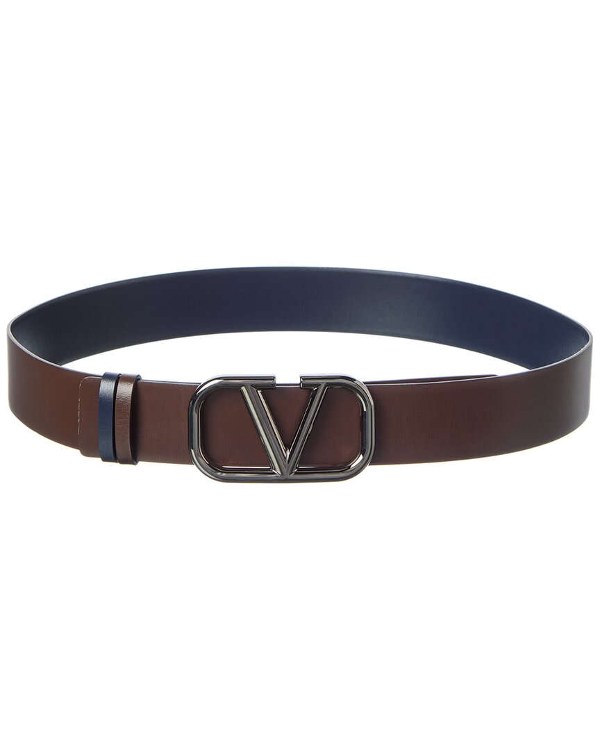 Valentino Vlogo Signature Leather Reversible Buckle Belt