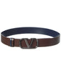 Valentino Vlogo Signature Leather Reversible Buckle Belt