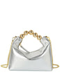 Tiffany & Fred Paris Smooth Metallic Leather Top-Handle Crossbody