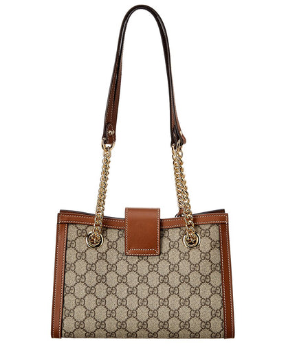 Gucci Padlock Small Gg Supreme Canvas & Leather Shoulder Bag