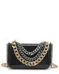 Tiffany & Fred Paris Luxe Chain Leather Messenger Bag Black ONE SIZE