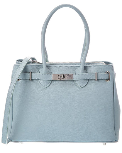 Italian Leather Charlotte Leather Top Handle Bag