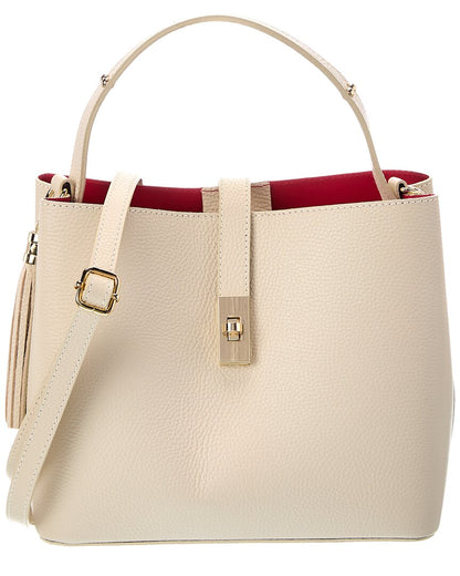 Italian Leather Kira Leather Top Handle Bag