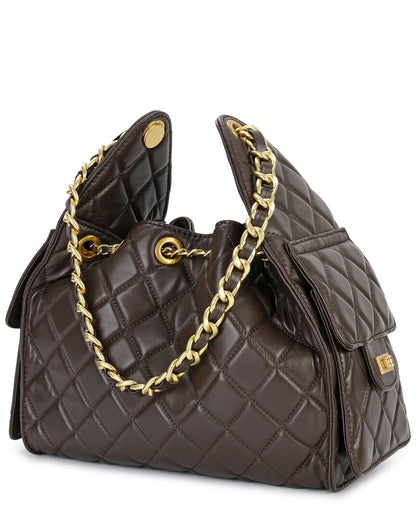 Tiffany & Fred Paris Quilted Leather Shoulder Bag