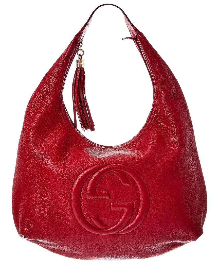 Gucci Red Lambskin Soho Hobo Bag (   )