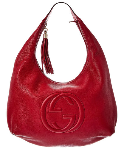 Gucci Red Lambskin Soho Hobo Bag (   )
