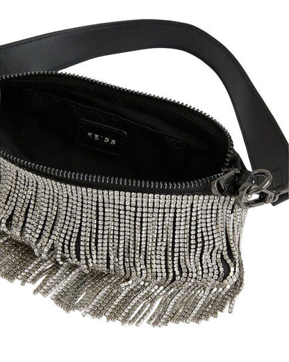 Reiss Francesca Fringe Satin Shoulder Bag
