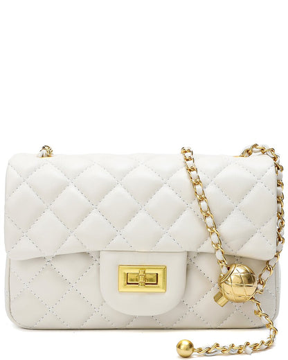 Tiffany & Fred Paris Quilted Sheepskin Leather Crossbody