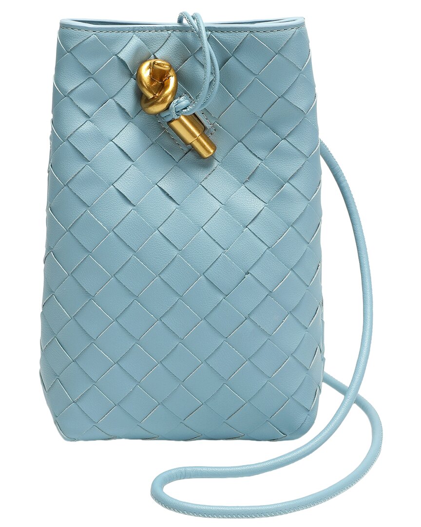 Tiffany & Fred Paris Handwoven Leather Mini Bucket Bag