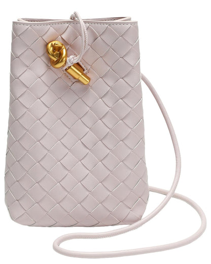 Tiffany & Fred Paris Handwoven Leather Mini Bucket Bag