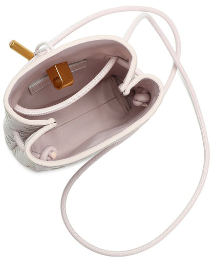Tiffany & Fred Paris Handwoven Leather Mini Bucket Bag