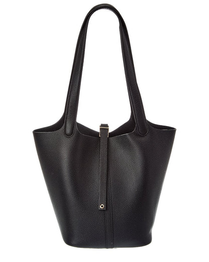 Tiffany & Fred Paris Pebbled Leather Bucket Tote