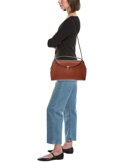 Toteme T-Lock Leather Shoulder Bag
