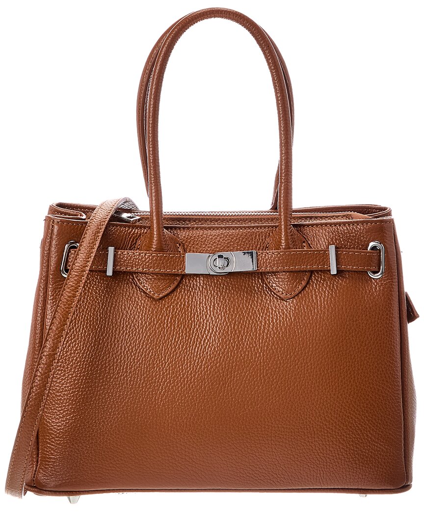 Italian Leather Charlotte Leather Top Handle Bag