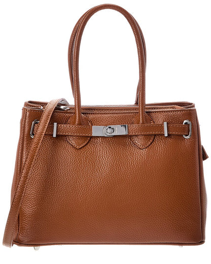 Italian Leather Charlotte Leather Top Handle Bag