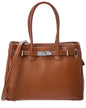 Italian Leather Charlotte Leather Top Handle Bag