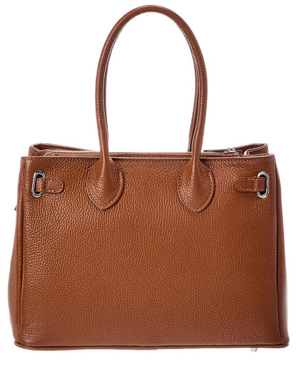 Italian Leather Charlotte Leather Top Handle Bag