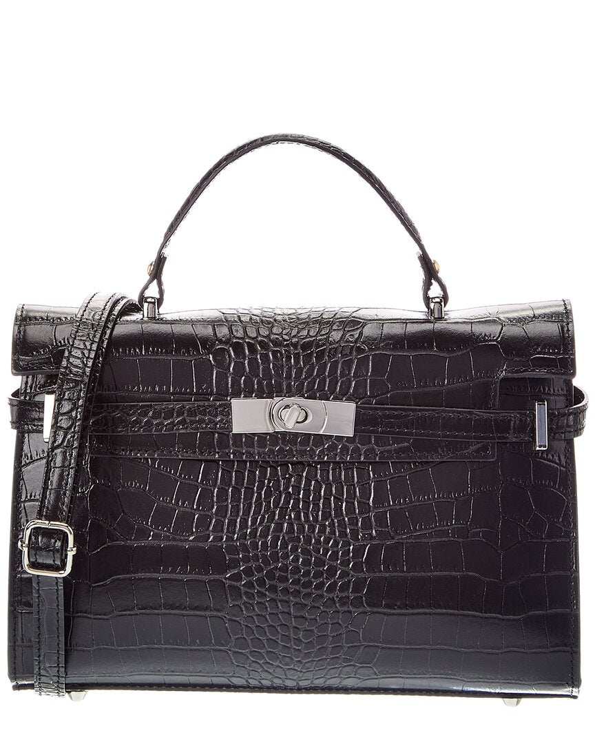 Italian Leather Lea Leather Top Handle Bag