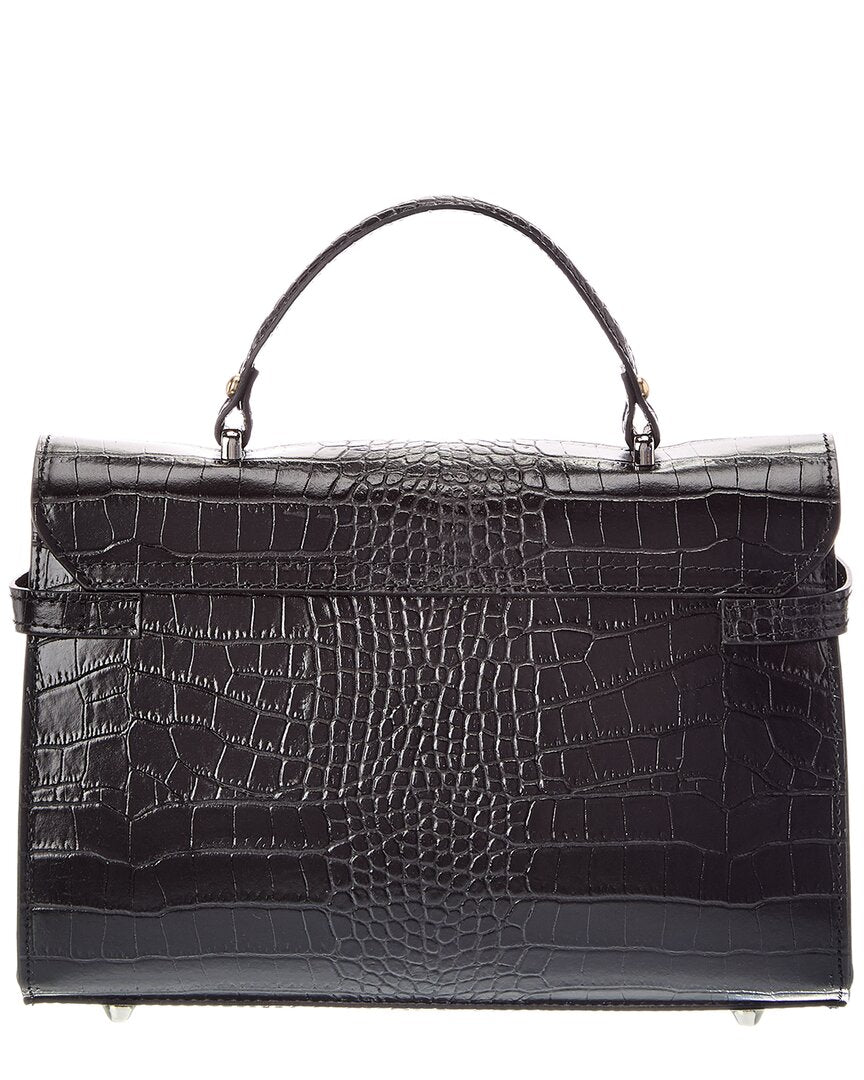 Italian Leather Lea Leather Top Handle Bag