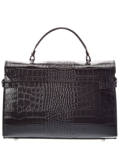 Italian Leather Lea Leather Top Handle Bag