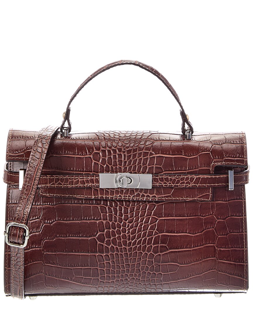 Italian Leather Lea Leather Top Handle Bag