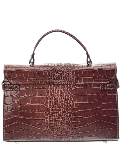 Italian Leather Lea Leather Top Handle Bag