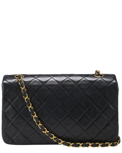 Chanel Black Lambskin Leather Full Flap Small (   )