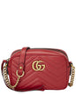 Gucci Red Leather Gg Marmont Crossbody Mini (   )