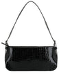 By Far Dulce Croc-Embossed Leather Shoulder Bag