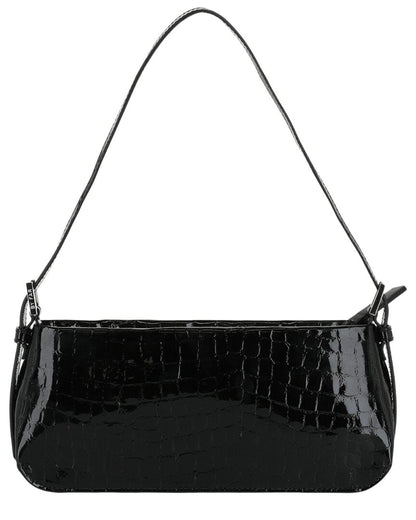 By Far Dulce Croc-Embossed Leather Shoulder Bag