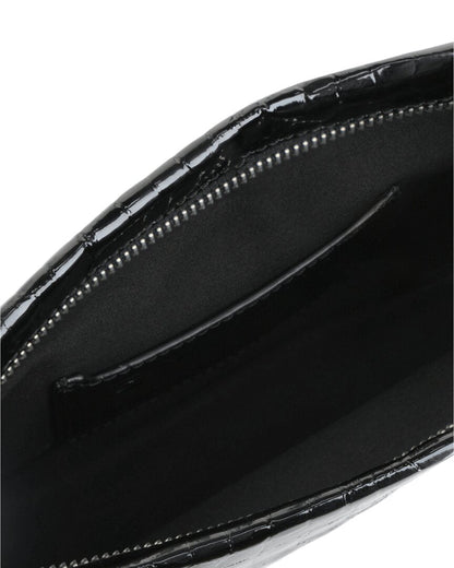 By Far Dulce Croc-Embossed Leather Shoulder Bag