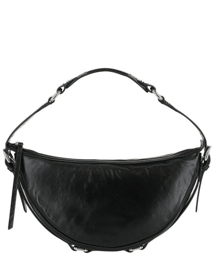 By Far Gib Creased Leather Shoulder Bag