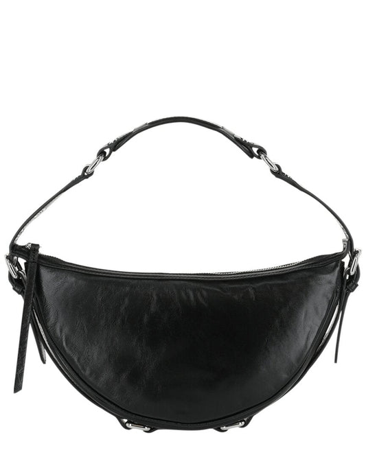 By Far Gib Creased Leather Shoulder Bag