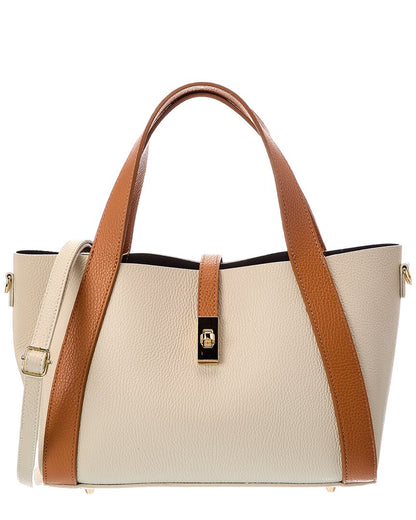 Italian Leather Cleo Leather Top Handle Bag