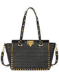 Tiffany & Fred Paris Raffia & Leather Tote