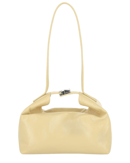By Far Bea Creased Leather Shoulder Bag