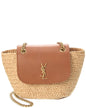 Saint Laurent Manon Mini Raffia & Leather Tote