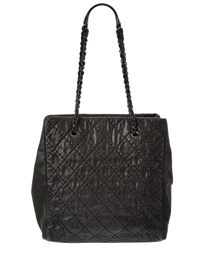 Chanel Black Calfskin Leather Cc Wild Stitch Tote (   )