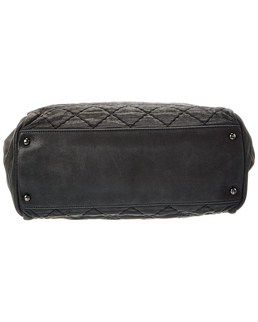 Chanel Black Calfskin Leather Cc Wild Stitch Tote (   )