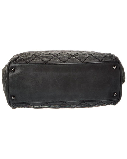 Chanel Black Calfskin Leather Cc Wild Stitch Tote (   )