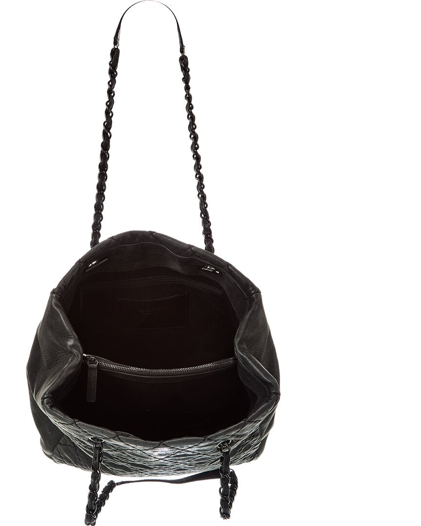 Chanel Black Calfskin Leather Cc Wild Stitch Tote (   )