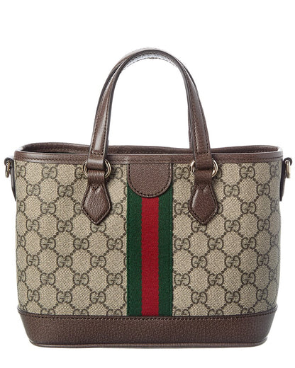 Gucci Ophidia Small Gg Supreme Canvas & Leather Tote